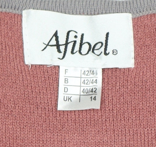 Afibel Women's Grey Cardigan Size 14 with Pockets