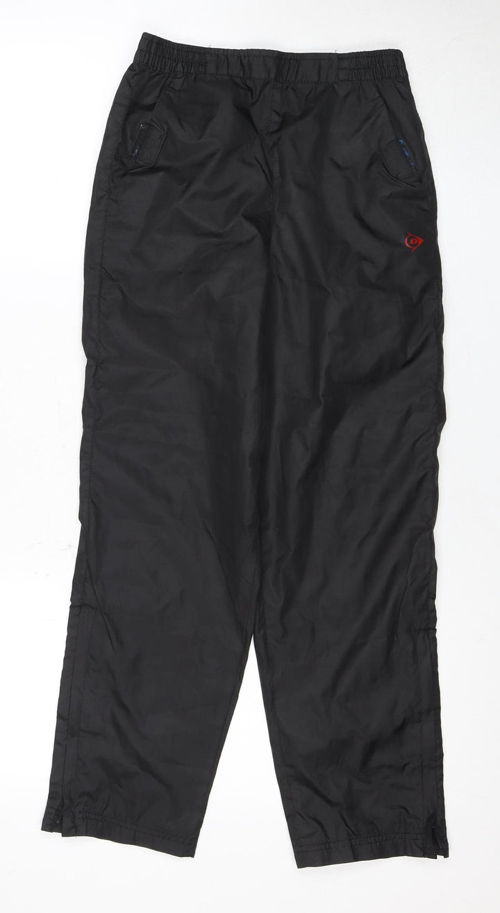 Dunlop Boys Black Trousers 9-10 Years with Elastic Waist