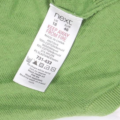 Next Women's Green Striped T-Shirt Size 18