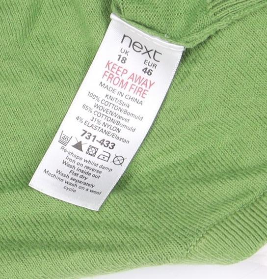 Next Women's Green Striped T-Shirt Size 18