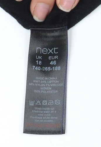 Next Women's Black Animal Print V-Neck Tunic Blouse Size 18