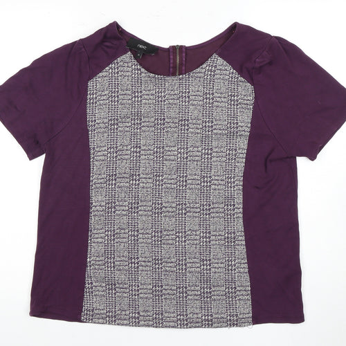 Next Women's Purple Check T-Shirt - Size 18