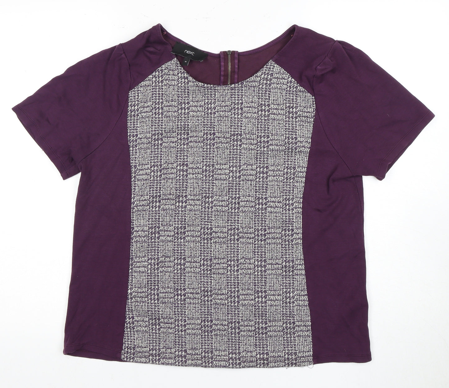 Next Women's Purple Check T-Shirt - Size 18