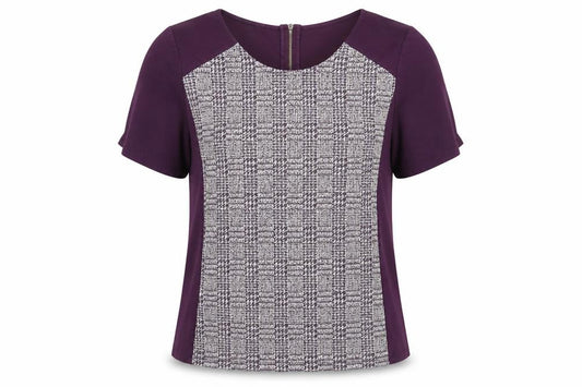 Front view of Next Women's Purple Check T-Shirt -, size 18