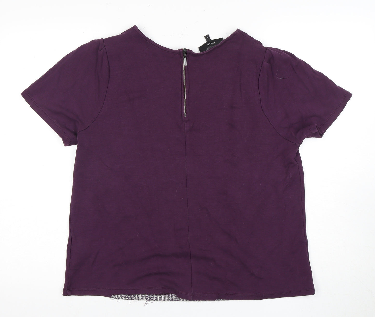 Next Women's Purple Check T-Shirt - Size 18