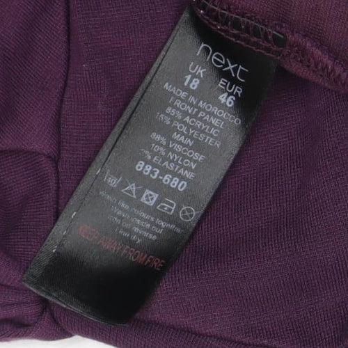 Next Women's Purple Check T-Shirt - Size 18