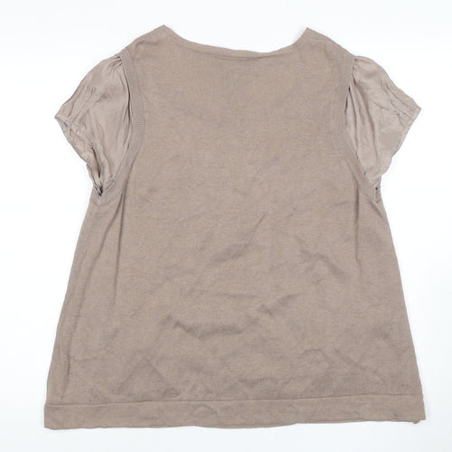 Next Women's Beige Scoop Neck Top Size 20