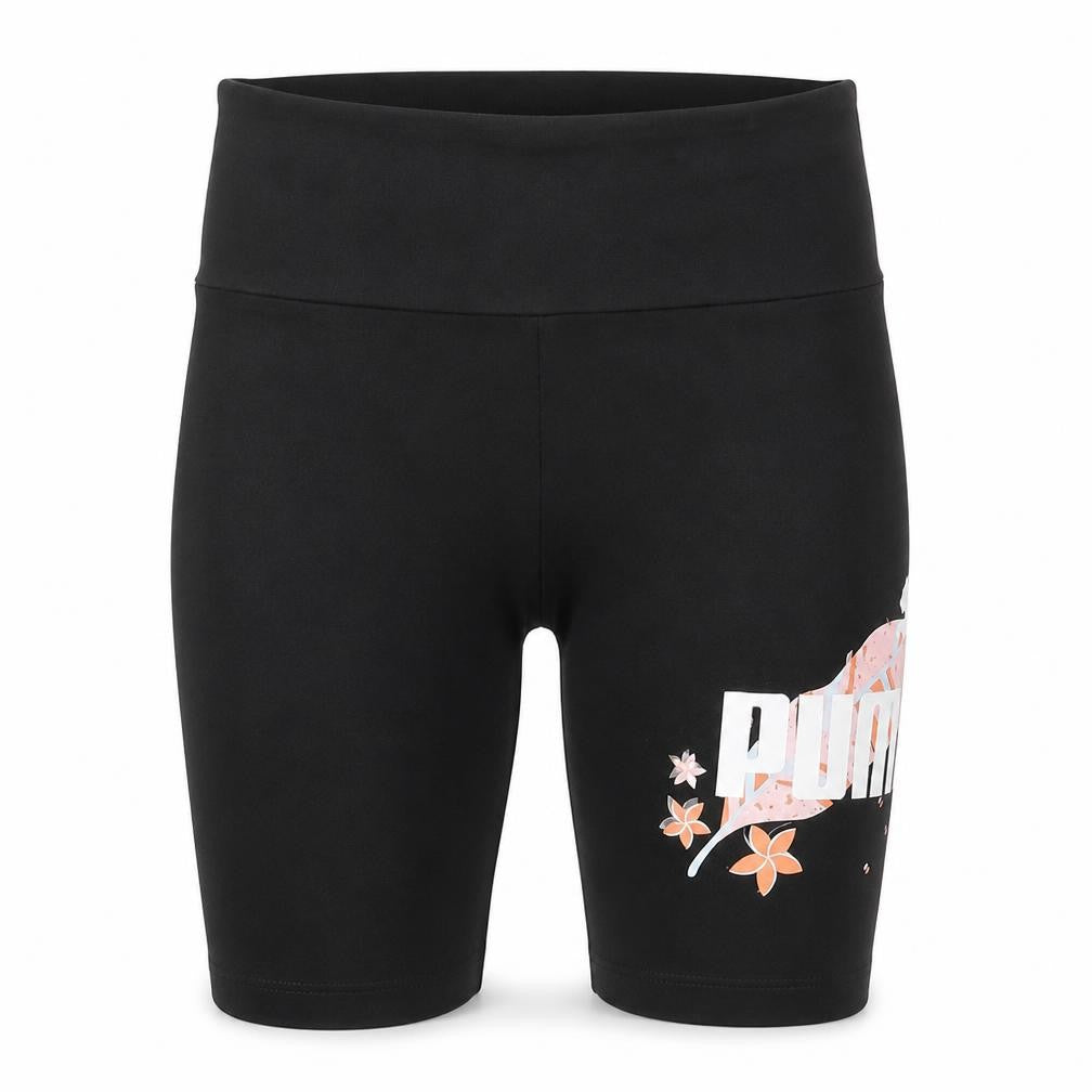 Front view of Puma Women's Black XS Biker Shorts for Gym