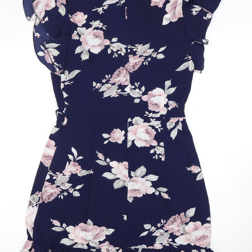 Quiz Women's Floral Wrap Dress Size 8 Multicoloured