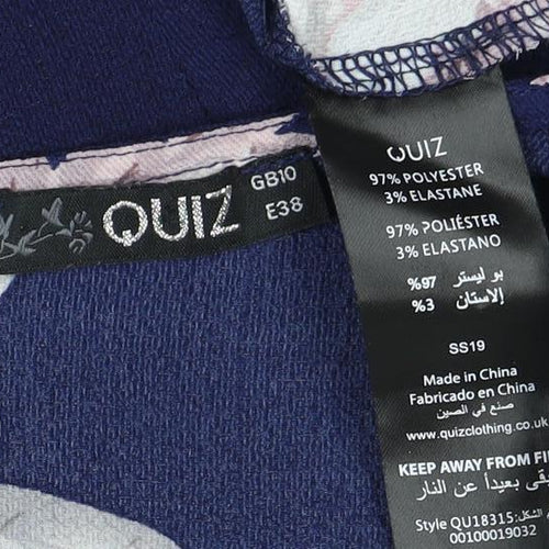 Quiz Women's Floral Wrap Dress Size 8 Multicoloured