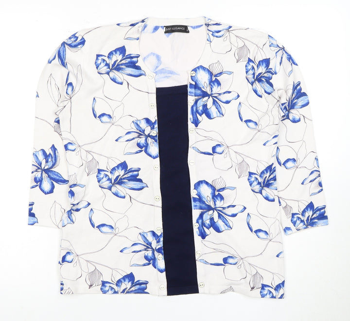 Just Elegance Women's Multicoloured Floral Button-Up M