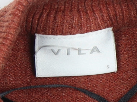 VILA Women's Brown Roll Neck Pullover Jumper - S