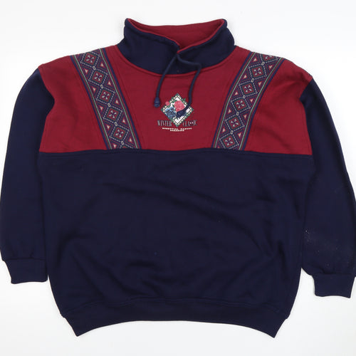 casuals Unisex Red Blue Argyle Pullover Sweatshirt Size 14