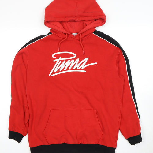 Puma Red Unisex Hoodie, Size 8, Pullover Style