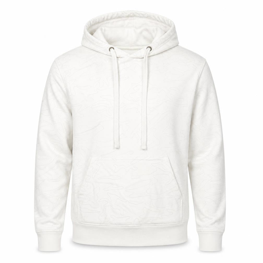 Front view of Petrol Industries Men's Ivory S Pullover Hoodie