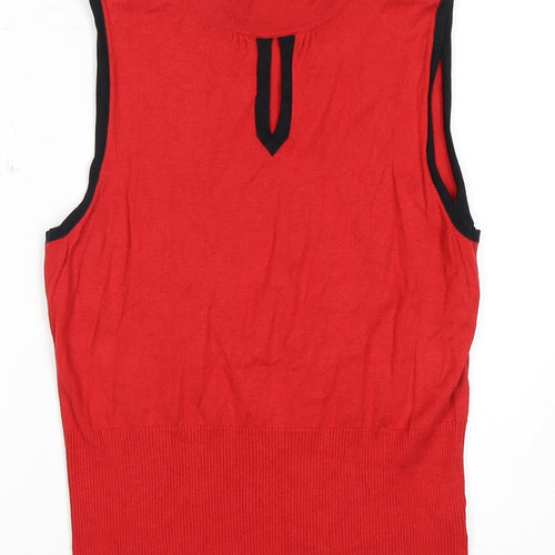 Next Women's Red Sleeveless Mock Neck Top Size 18