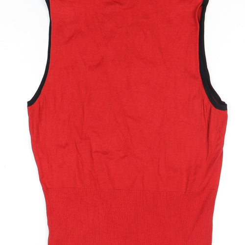 Next Women's Red Sleeveless Mock Neck Top Size 18