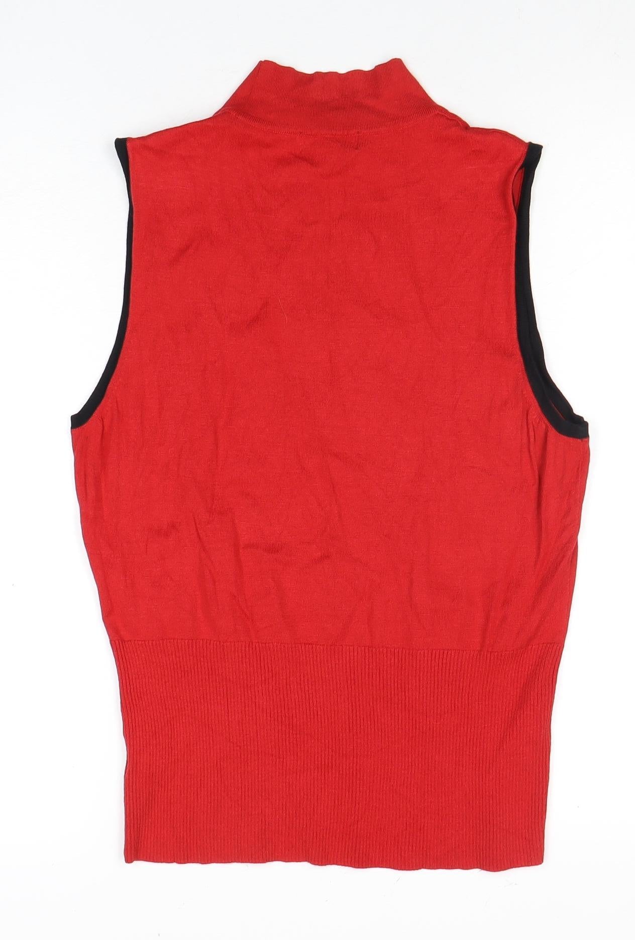 Next Women's Red Sleeveless Mock Neck Top Size 18