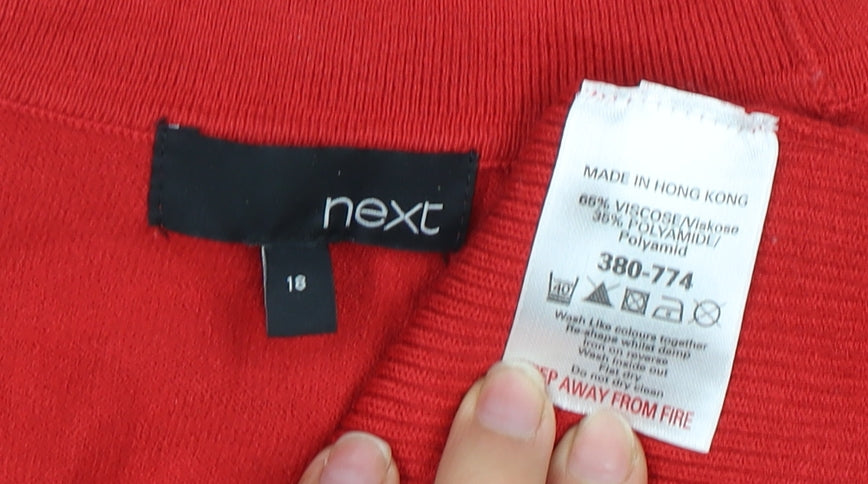 Next Women's Red Sleeveless Mock Neck Top Size 18