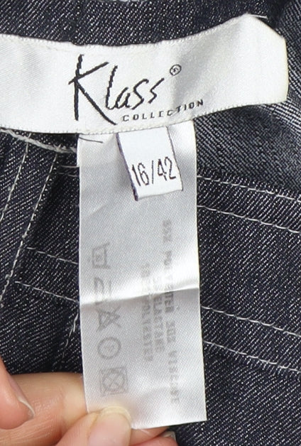 Klass Women's Blue Straight Trousers Size 16