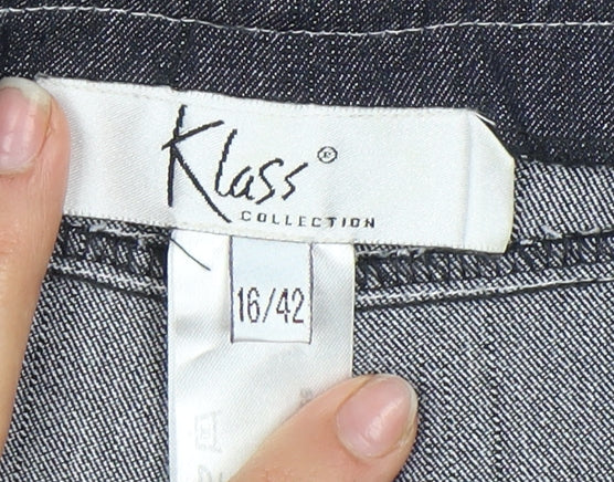 Klass Women's Blue Straight Trousers Size 16