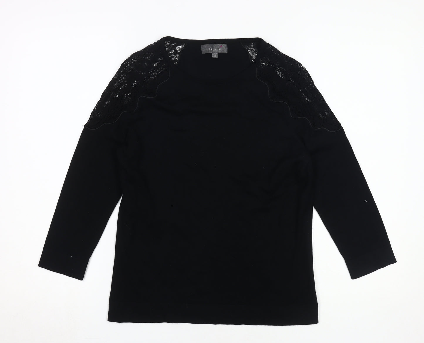 Marks and Spencer Black Lace Accent Women's Top Size 10