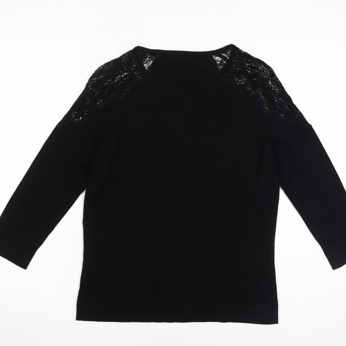 Marks and Spencer Black Lace Accent Women's Top Size 10