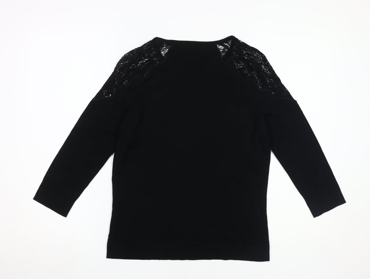Marks and Spencer Black Lace Accent Women's Top Size 10