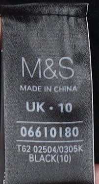 Marks and Spencer Black Lace Accent Women's Top Size 10