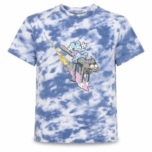 Simpsons Blue Tie Dye T-Shirt XS Unisex Adults