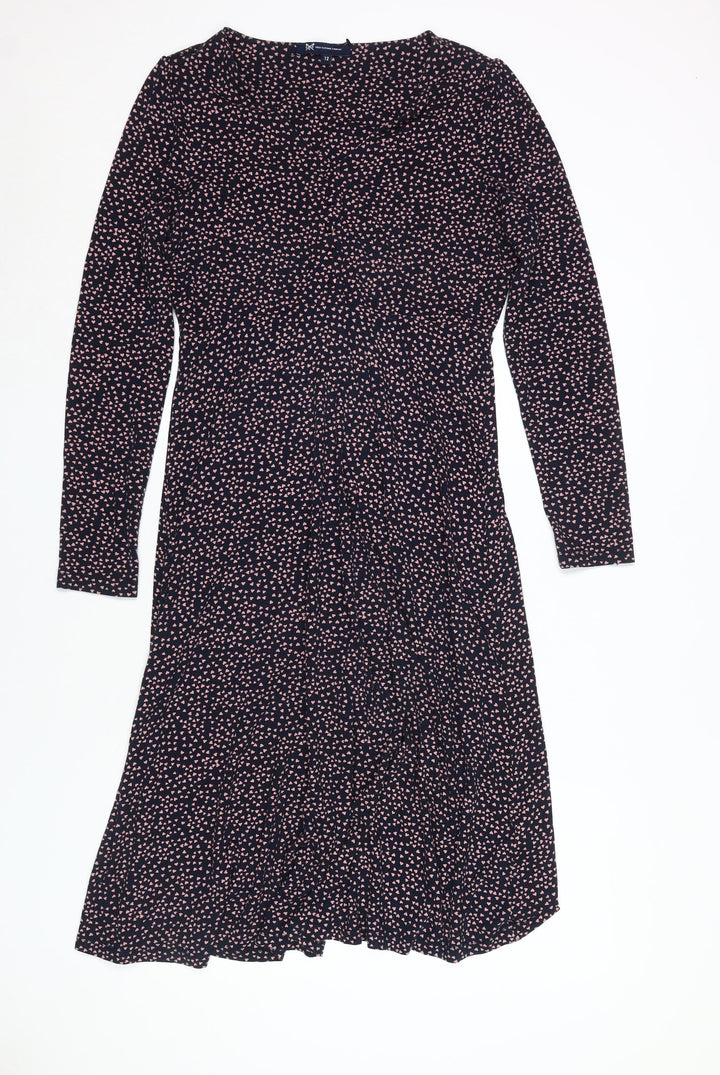 Crew Clothing Women's Heart Print Jersey Shift Dress Multicoloured 12