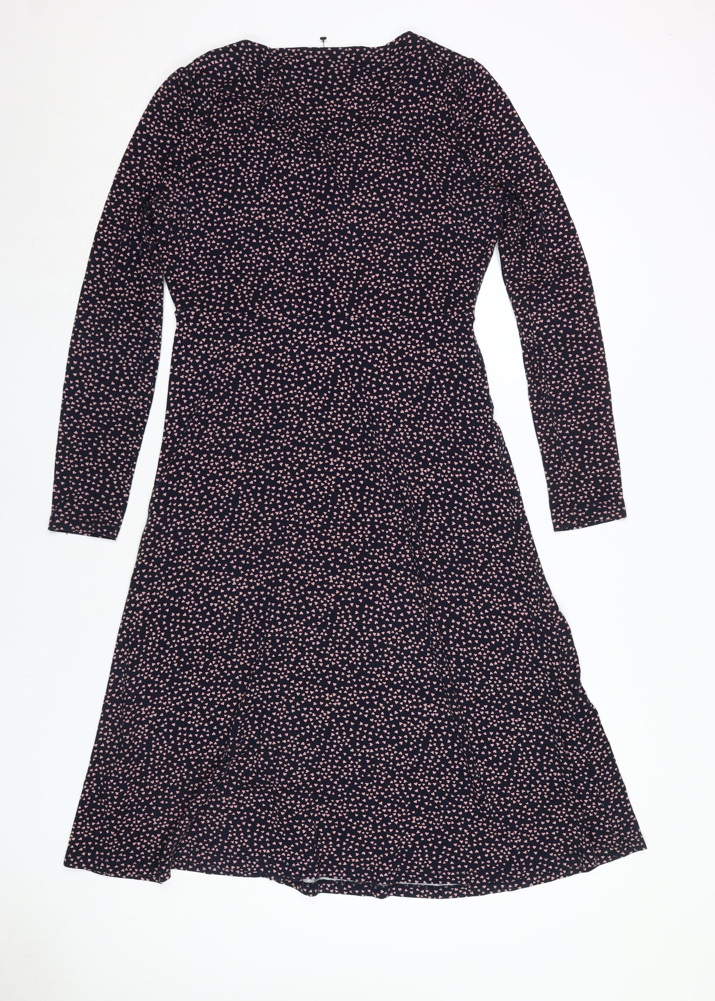 Crew Clothing Women's Heart Print Jersey Shift Dress Multicoloured 12