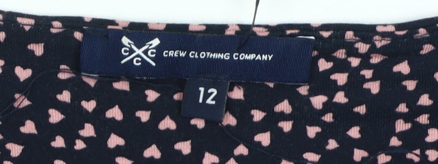 Crew Clothing Women's Heart Print Jersey Shift Dress Multicoloured 12