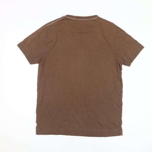 Jasper Conran Men's Brown V-Neck T-Shirt Size M