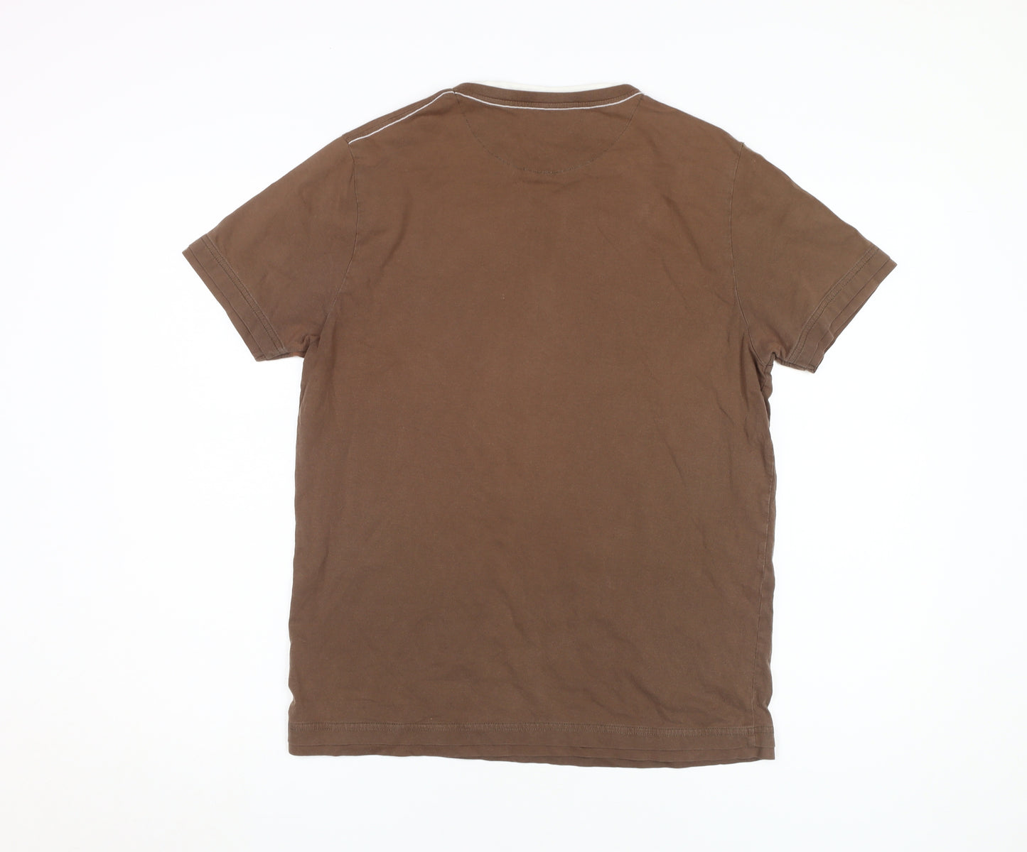 Jasper Conran Men's Brown V-Neck T-Shirt Size M