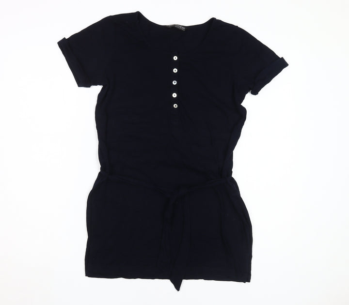 Marks and Spencer Women's Black Belted T-Shirt UK 14