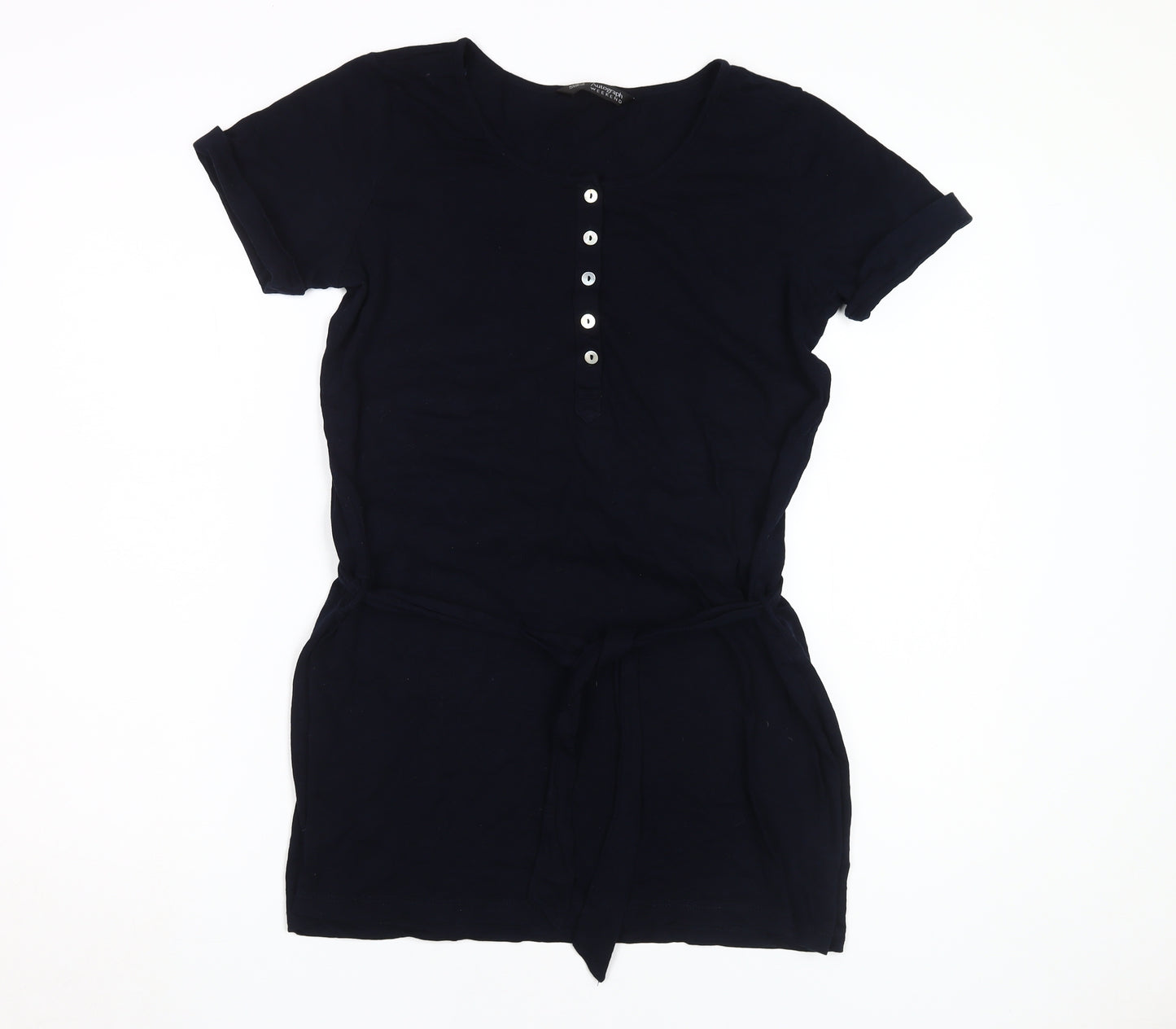 Marks and Spencer Women's Black Belted T-Shirt UK 14