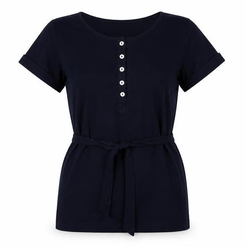 Marks and Spencer Women's Black Belted T-Shirt UK 14