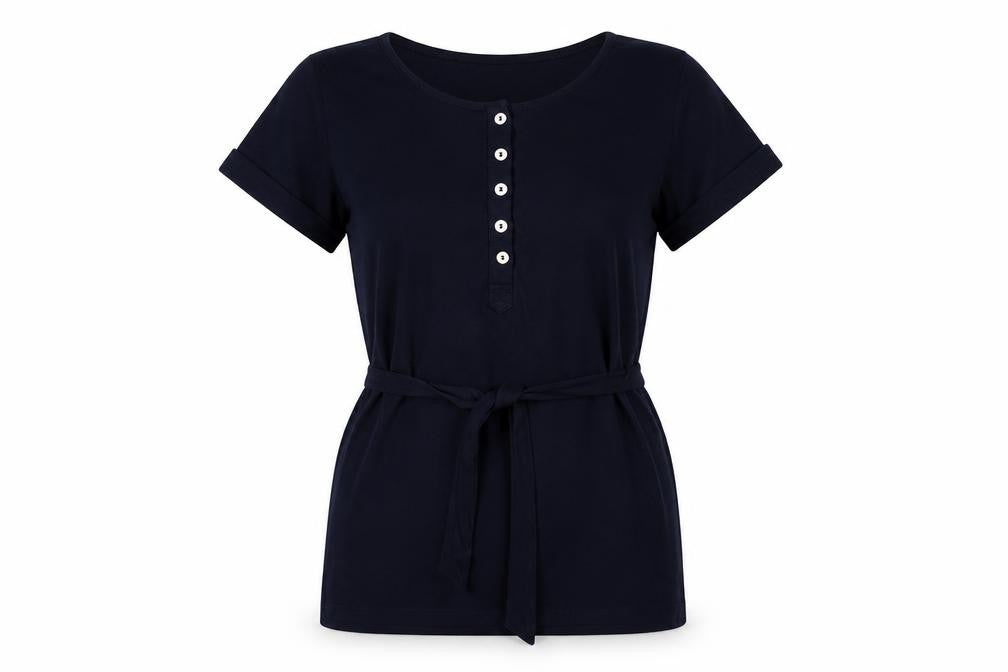 Marks and Spencer Women's Black Belted T-Shirt UK 14