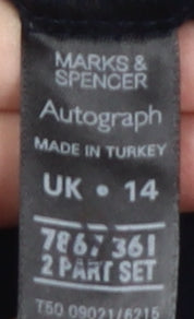 Marks and Spencer Women's Black Belted T-Shirt UK 14