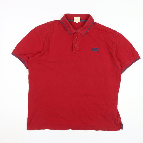 Canterbury Men's Red Polo Shirt Size L with Logo