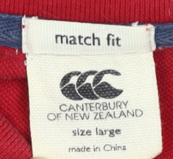 Canterbury Men's Red Polo Shirt Size L with Logo