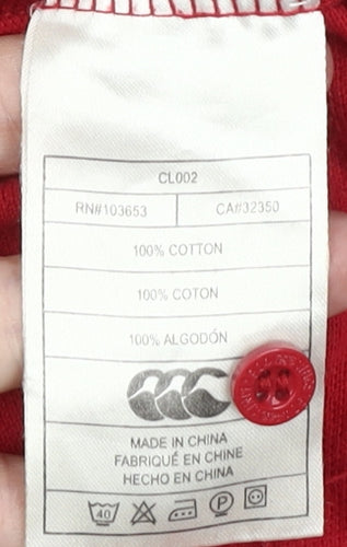 Canterbury Men's Red Polo Shirt Size L with Logo