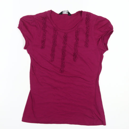 Dorothy Perkins Women's Pink T-Shirt Size 10 Cap Sleeve Cotton
