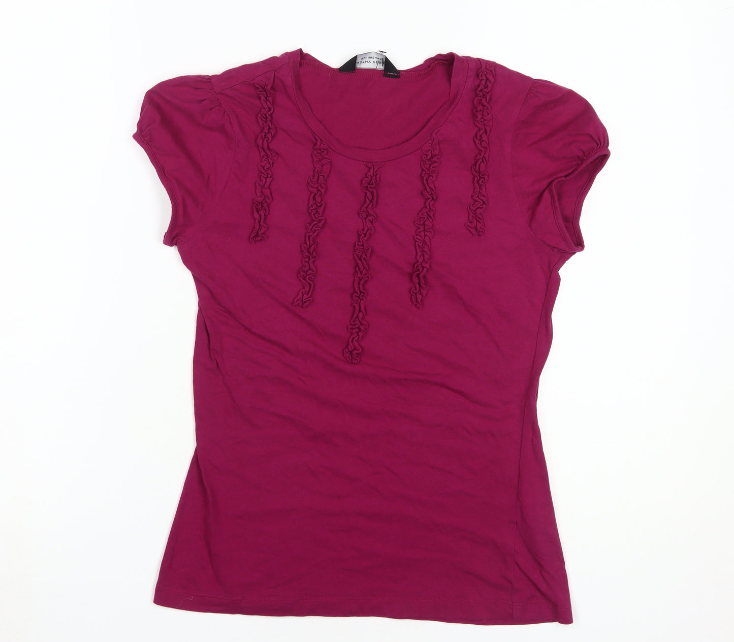 Dorothy Perkins Women's Pink T-Shirt Size 10 Cap Sleeve Cotton