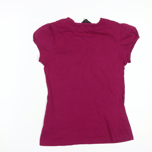 Dorothy Perkins Women's Pink T-Shirt Size 10 Cap Sleeve Cotton
