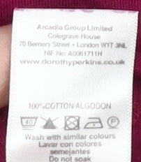 Dorothy Perkins Women's Pink T-Shirt Size 10 Cap Sleeve Cotton