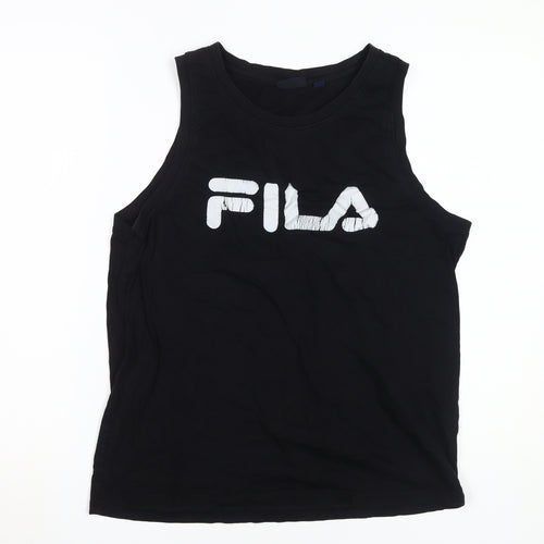 Fila Men's Black Sleeveless Logo T-Shirt Large
