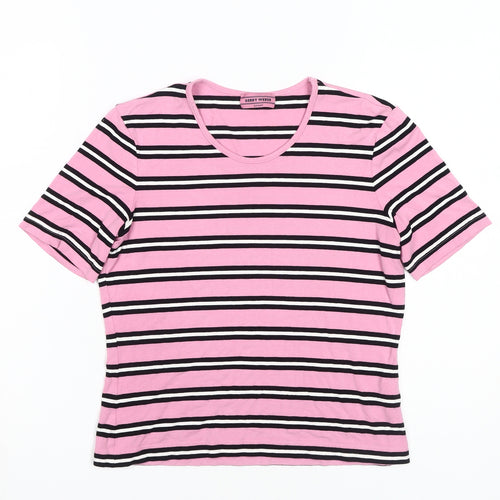 Gerry Weber Women's Pink Striped T-Shirt Size 8
