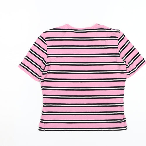 Gerry Weber Women's Pink Striped T-Shirt Size 8